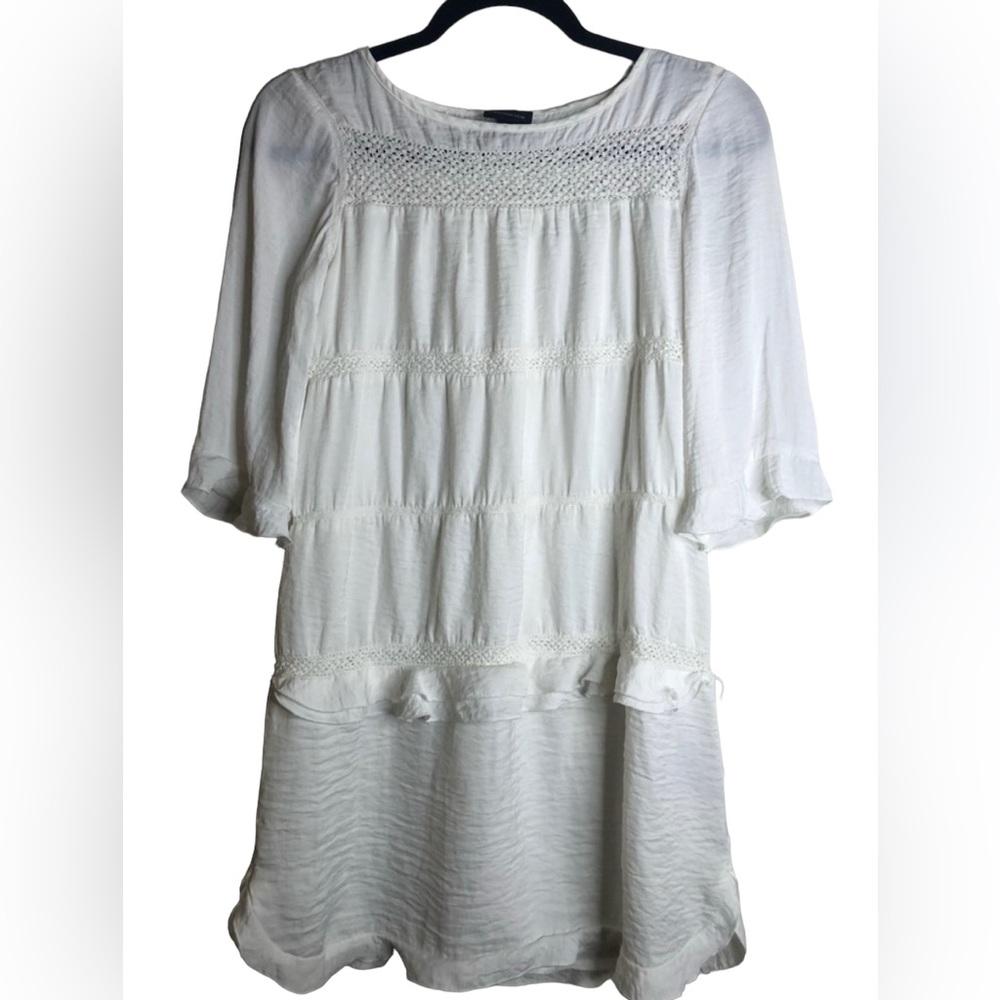 WhoWhatWear White Ruffled Mini Dress Size Small